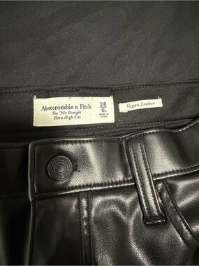 Abercrombie & Fitch Black Vegan Leather High-Rise Jeans